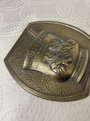 PHARMACEUTICAL PROMO 1980 Cosmas & Damian 350 AD Secundum Artem RX Brass Plaque