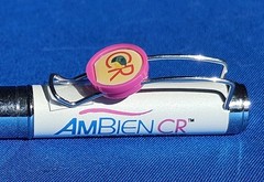 New AMBIEN CR Drug Rep Heavy Metal Slider Collectible Pharmaceutical Pen *RARE*