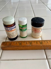 3 VTG Glass Prescription Bottle Clinic Pharmacy 1957 1971 1978