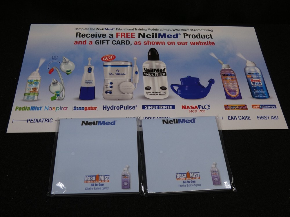Lot of NeilMed Promotional Literature Material Post It Notes Brochures Poster