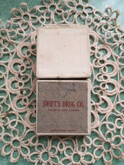 Vtg Swift’s Drug Co. 4th & Union 5/13/1924 Prescription Cardboard Box 2″ Square