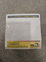 Vintage ADDERALL XR Note Pad Cube Drug Rep Swag Pharmaceutical ADHD 2005 Shire