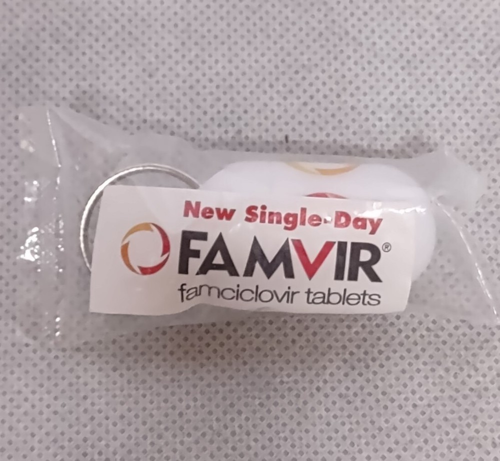 Famvir Pharmaceutical Pill Container Key Ring New Factory Sealed Package