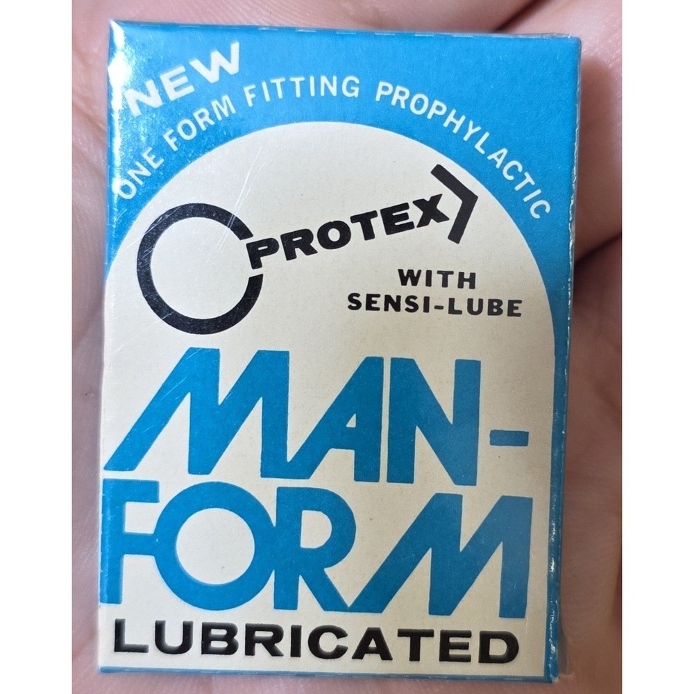 Vintage 1971 Protex Man-Form Prophylactic condom National Sanitary Labs Chicago