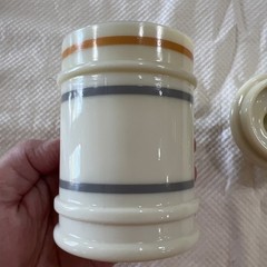 Vintage Darvon Compound-65 Apothecary Pharmaceutical Custard Glass Jar with Lid