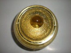 Vintage Apothecary Jar Amber Yellow Urn Ginger Glass Canister 11.5″