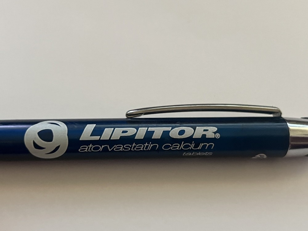 LIPITOR PHARMACEUTICAL DRUG REP PENS COLLECTIBLE heavy metal clear blue