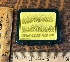 Vintage Thirty Tablets Anacin Metal Tin Container Analgesic Pain Relief EMPTY