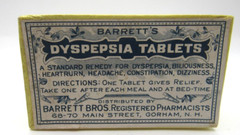 Vintage Cardboard Prescription Pill Box Barrett Bros. Pharmacy Gorham NH 3”