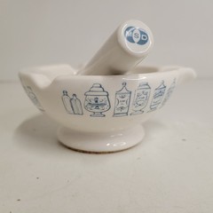 VTG Merck Sharp & Dohme Porcelain Pharmacy Mortar & Pestle Ashtray MSD C. Lamb