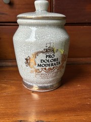 1970s Eli Lilly APOTHECARY ceramic Jar Pro Dolore Moderata Pharmacy – Storage
