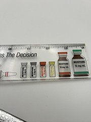 Vintage Pharmaceutical 1980s Morphine , Fentanyl Advertisement Ruler Acrylic 14″