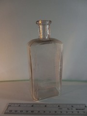 Vintage Pharmacy Dental Science Apothecary Medicine Glass Bottle Pink Glass