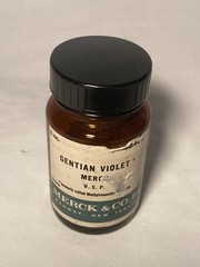 c1950s Merck, Merck Gentian Violet Merck & Co. Rahway, N.J., Medicine Bottle