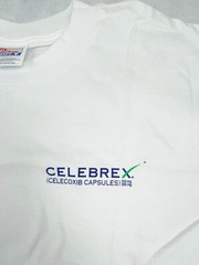 VINTAGE CELEBREX T-SHIRT – SIZE ADULT L – WHITE CREW NECK – NEW OLD STOCK