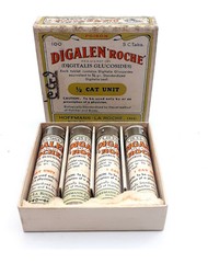 Vintage 1930’s-1940’s Digalen Roche NOS Hoffman-La Roche, Inc. Nutley NJ 4 Tubes