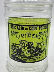Vintage Glass Apothecary Jar With Lid Army Navy Liniment Medicine Remedy 1970’s