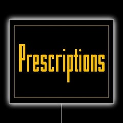 Pharmacy, Drug Story Theme PRESCRIPTIONS NEW LED Hanging Lighted Sign: 18×23″