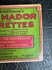 Dr. R. Schiffmann’s Asthmador Medicinal Cigarettes Box Vintage 1930s/1940s