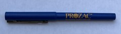 Vintage Bic Blue Prozac Micro Metal Ball Point Pen Made in USA