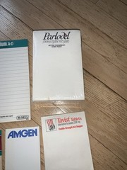Vintage Pharma Drug Rep Note Pads Lot Amgen Parlodel Tylenol Norvasc Tavist