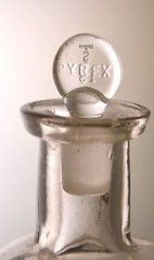 Vintage Pharmacy Dental Science Apothecary Medicine Glass Bottle Pyrex Stopper