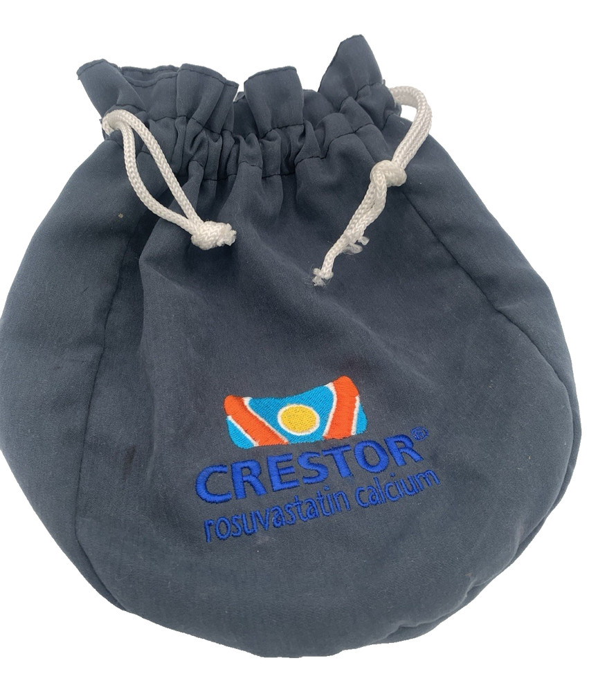 Crestor Pharmaceutical Rope Drawstring Carry Pouch Bag Novelty Item