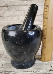 Vintage 1960′ Gray Italian Marble Mortar & Pestle