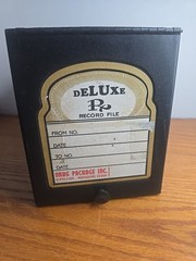 Vintage Black Metal Drugpak Rx Prescription Record File Pharmacy Box, Apothecary