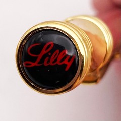 VTG Axid Nizatidine Lilly Medical Drug Rep Pharmaceutical Pen Red Gold Tone
