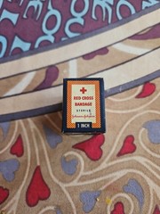 Vintage J&J Red Cross Bandage Medical Original Box Unused & Bandage Antique