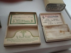 Medicinal Lot Of 7 Pieces 1950s First Aid And Prescription Boxes