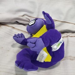 Zyrtec Purple Gorilla Plush Beanbag Toy Advertising Promo Monkey 6 Inch 1998