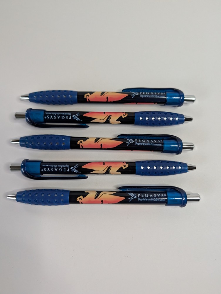 Pegasys PENS Drug Rep Pharmaceutical Promo Logo And Brand Lot x5 Ink Works