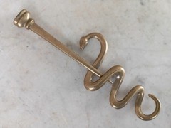 Vintage Brass Rod of Asclepius Medicine Symbol Serpent Snake Two Parts Removable