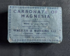 NOS Medicine Box Carbonate Of Magnesia Wheeler & Huisking Ltd London England