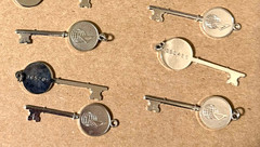 Lot of 17 Vintage Richardson Vicks Co Employee Service Award Keys Charms Numbere