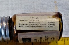 Vtg glass botlle SANDOZ – BELLERGAL barbiturate, LSD pharmacy Swiss