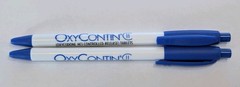 2 Pens Oxycontin CII Drug Rep Pharmaceutical Promo Medical Advertising Papermate