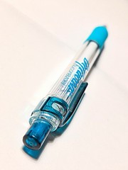 Vintage Pfizer Diflucan Translucent Teal Click Ballpoint Pen Drug Rep Pharmacy
