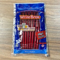 Paper Mate Write Bros 10-Count Red Ink Ballpoint Pens – Sealed/ NOS Vintage 2005
