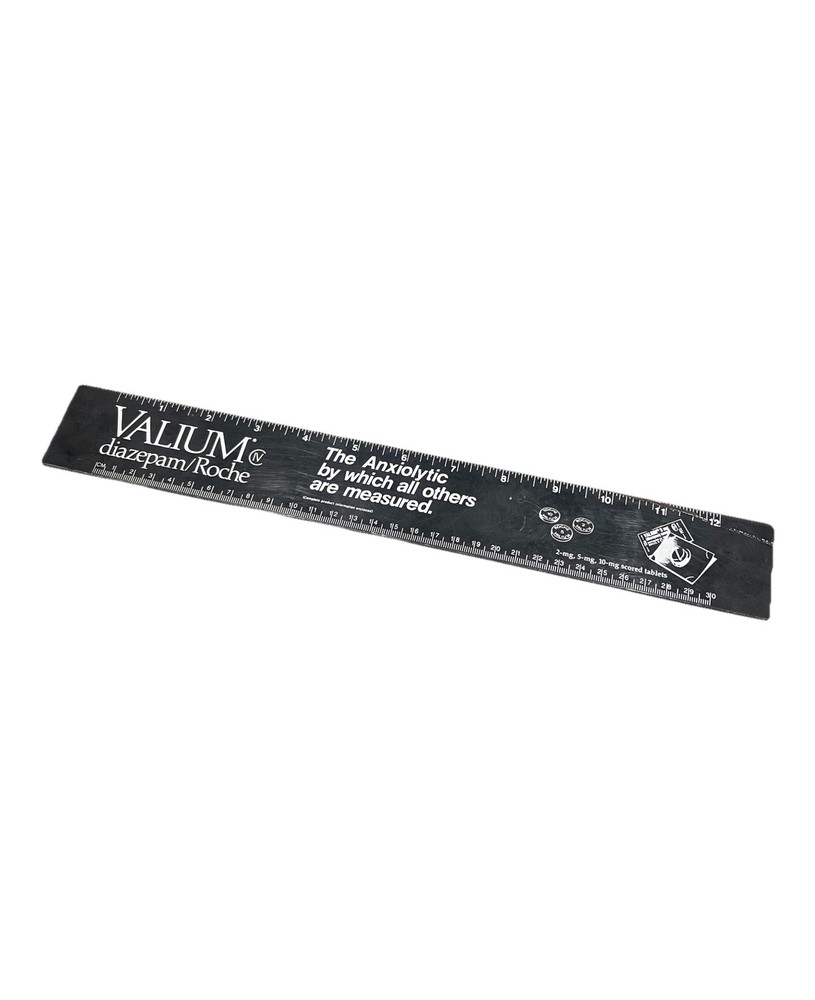 Vintage Valium Roche Pharmaceutical Rep Advertisement Ruler Pharma
