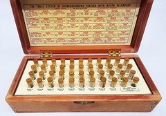 Wyeth Allergy Test Kit Vintage Extracts 1955 Intracutaneous Wood Box + 44 Vials