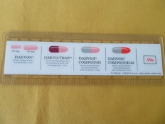 Vintage Lilly Promo 6 Inch Ruler Darvon Compound 65 Darvocet-RARE- 1963 USA