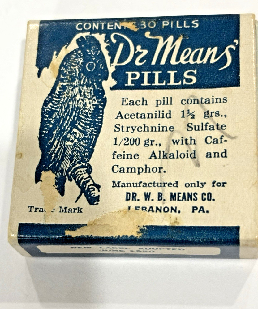 Vintage Dr. Mean’s Headache Pills 1950’s