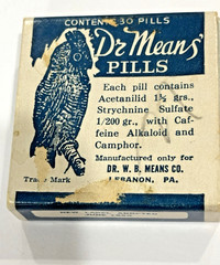Vintage Dr. Mean’s Headache Pills 1950’s