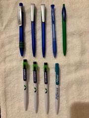 VINTAGE LOT NINE (9) PFIZER DRUG PROMO PENS: CELEBREX, EXUBERA, DIFLUCAN, GEODON
