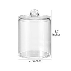 Q Tip Holder for Bathroom, 2-Pack Clear Plastic Apothecary Jars with Lids Set…