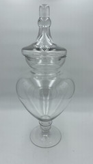 Lg Vintage Clear Glass Apothecary Jar with Lid Large Footed Storage 17″ Tall