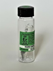 ERBIUM Metal 99.9% 1 Grams under Argon in glass ampoule in Labeled glass Vial